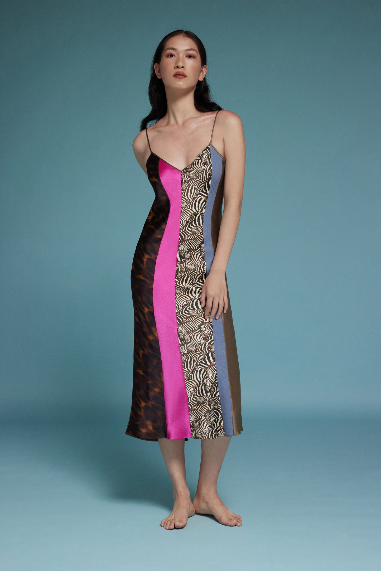Silk Collaging Dress
