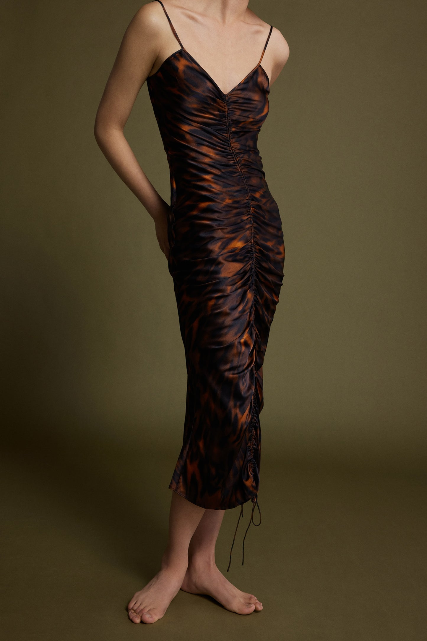 Leopard-print Silk Dress