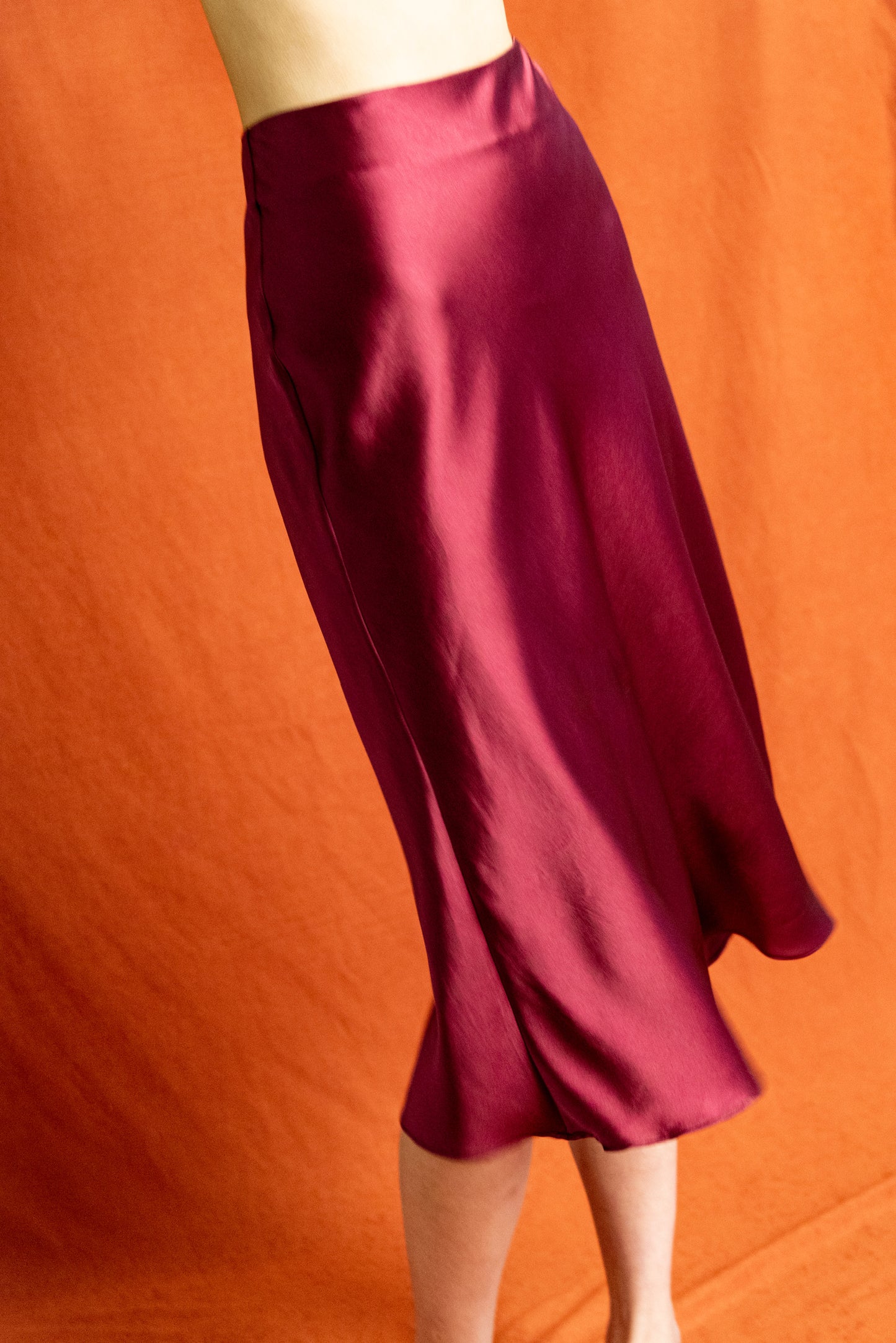 Silk swing skirt